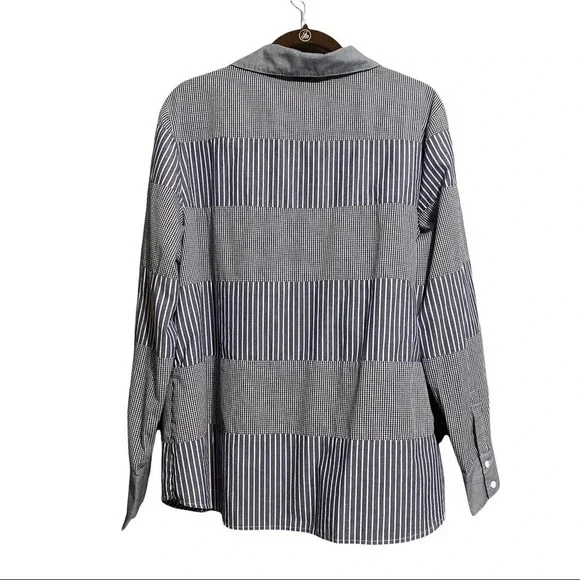 Worth Striped Checkered Block Long Sleeve Button Down Shirt Size X-Large - Picture 6 of 8